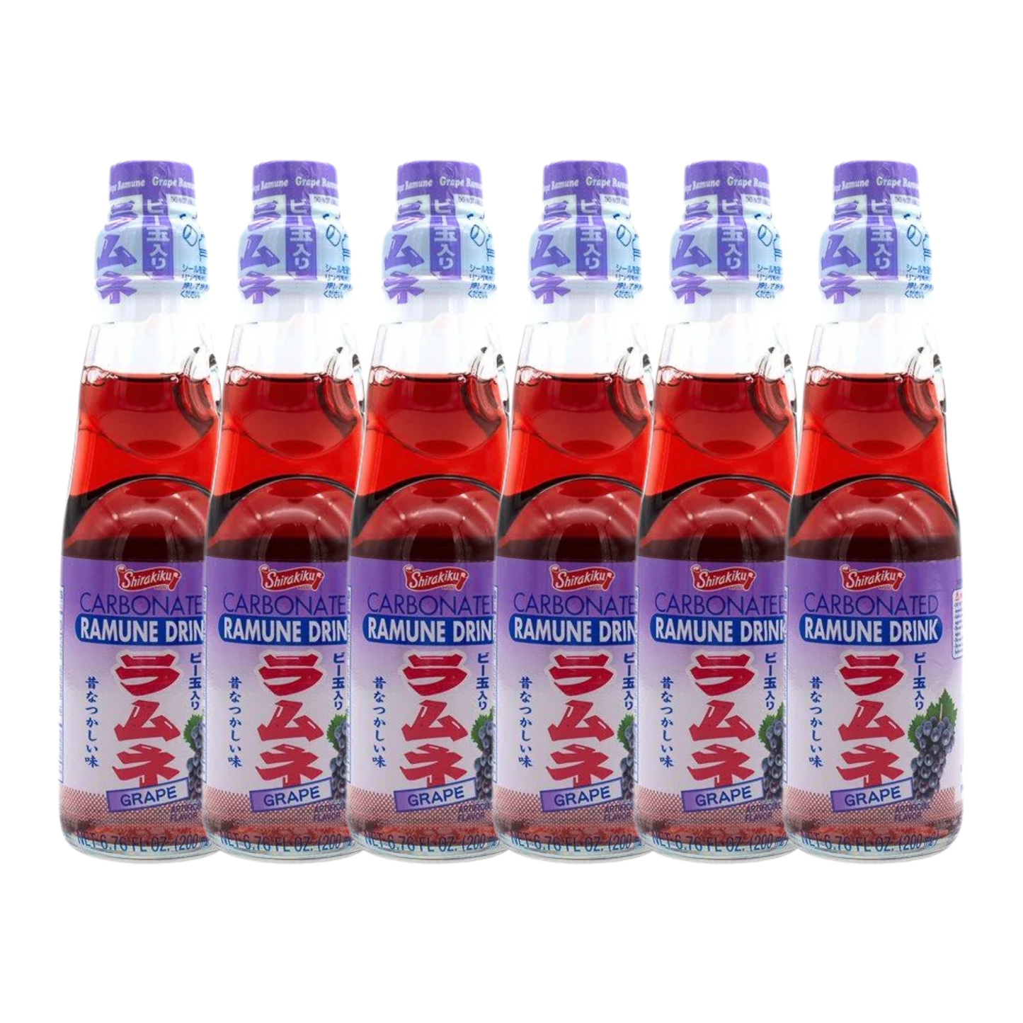 Ramune Japanese Soda (Grape Flavor 6 Pack)