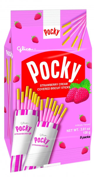 POCKY STRAWBERRY FAMILY PACK GLICO (3.81 OZ)