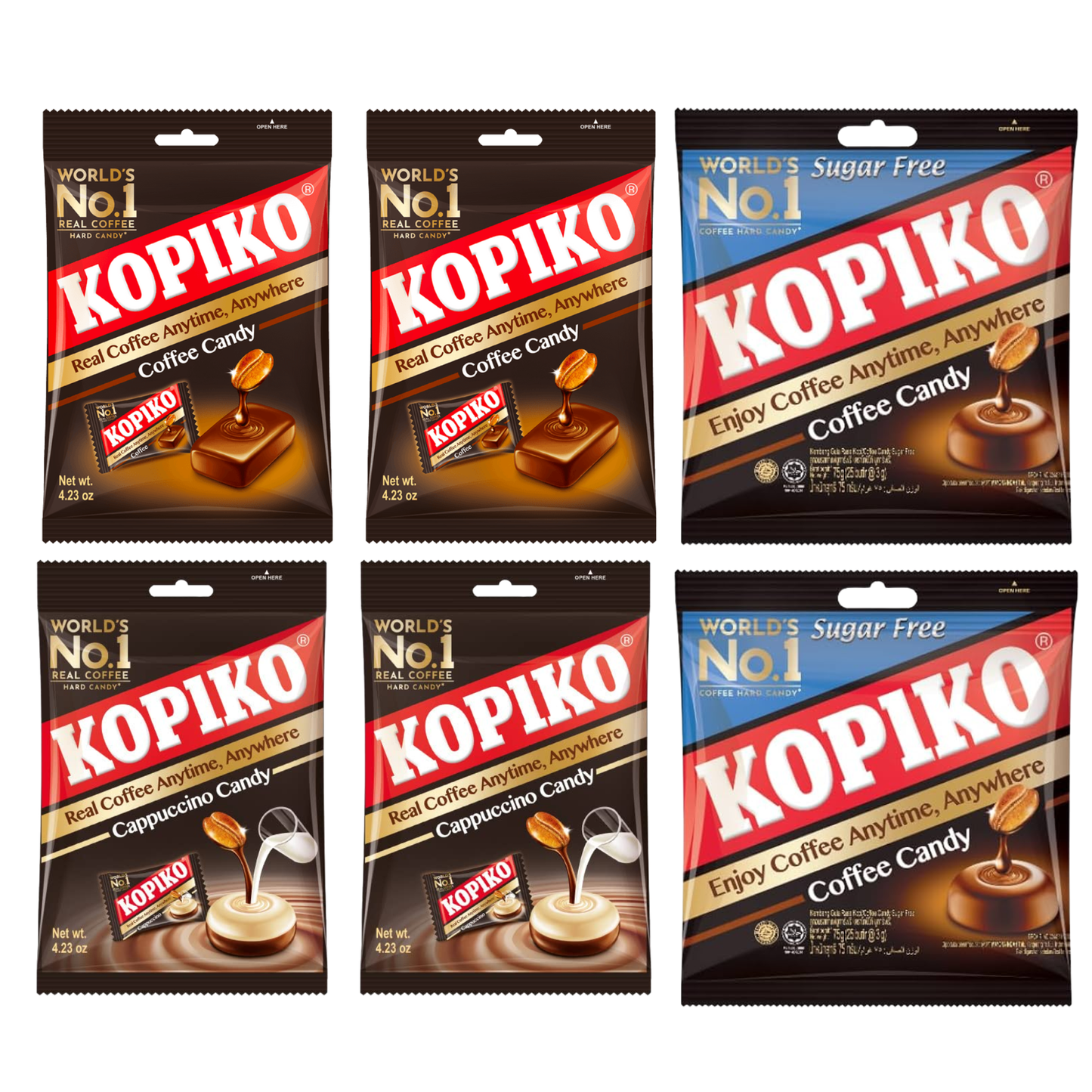 Kopiko Candy Variety Pack (6 Bags) Bundle & Save