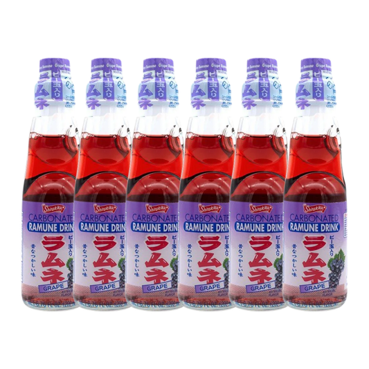 Ramune Japanese Soda (Grape Flavor 6 Pack)