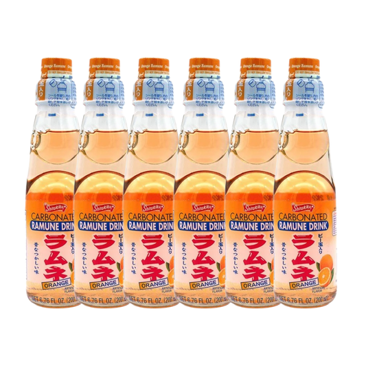 Ramune Japanese Drinks (Orange Flavor 6 Pack)