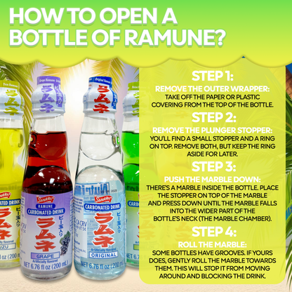 Ramune Japanese Drinks Variety Pack (12 Flavors)